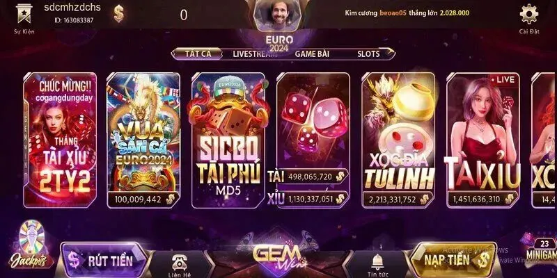 GemWin - Chơi game Nổ Hũ đổi tiền mặt uy tín