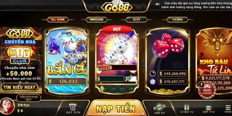 Go88 - Cổng game Nổ Hũ rút tiền mặt nên thử ngay