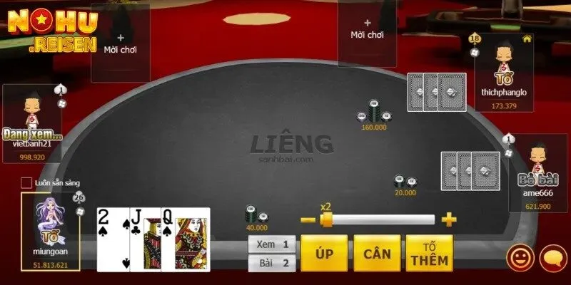 Chia bài từ dưới lên