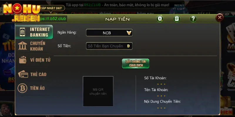 Hướng dẫn nạp tiền an toàn qua internet banking