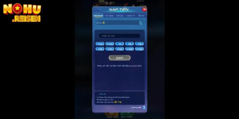 Hướng dẫn nạp/rút tiền tại cổng game Win79 chi tiết 2 Nạp tiền qua Internet Banking